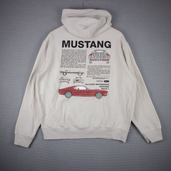 Mustang Ford Mach 1 Racing Info Hoodie Mens Large - Picture 1 of 7